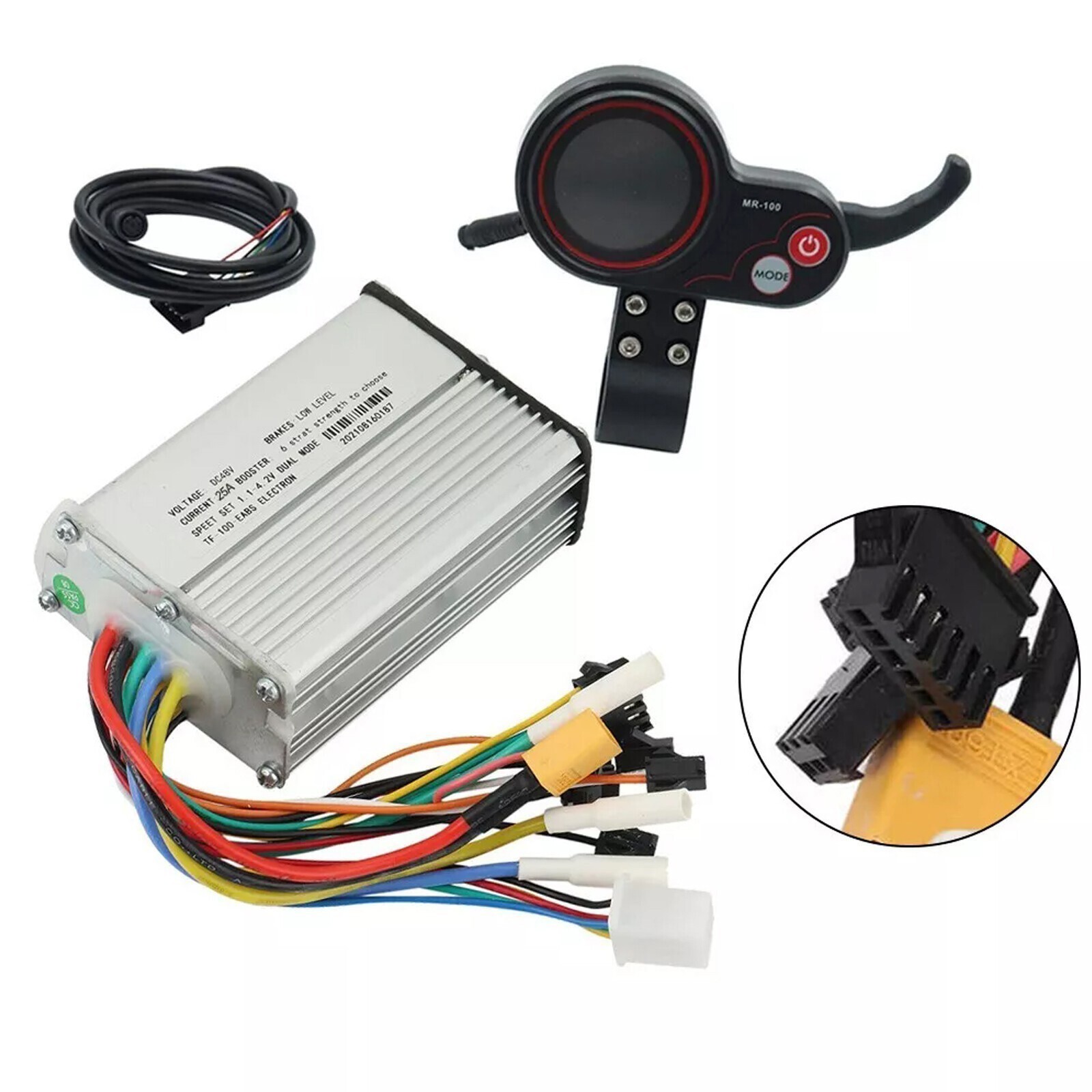 48V-25A 1200W Brushless Motor Controller + LCD Display + 6 Pin Cable For Scooter