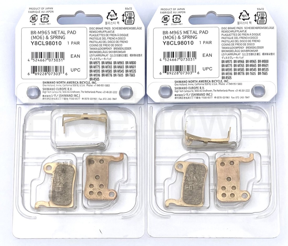 Shimano XTR M975,M966,M965 Saint M800,XT M776,LX,Deroe M06 Metal Disc Brake Pad