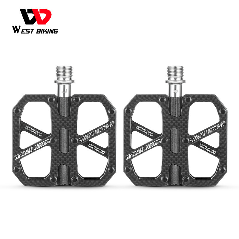 Bike Pedals Ultralight T700 Carbon Fiber Titanium Axle 3 Bearings Bicycle Pedals