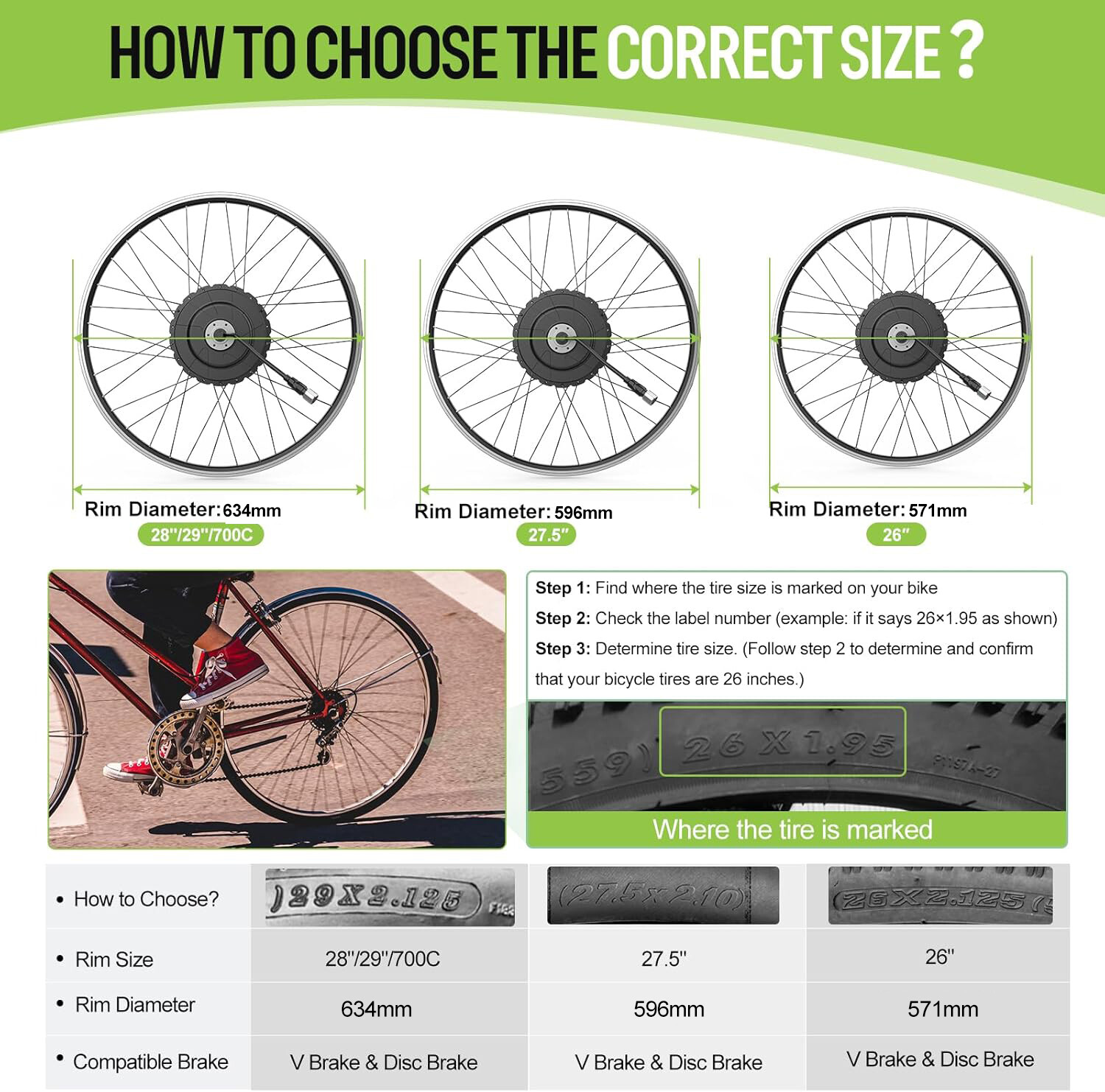 Bafang 48V750W For 26″ 27.5″ 700C E-bike Rear Hub Motor Conversion Kits USA Ship