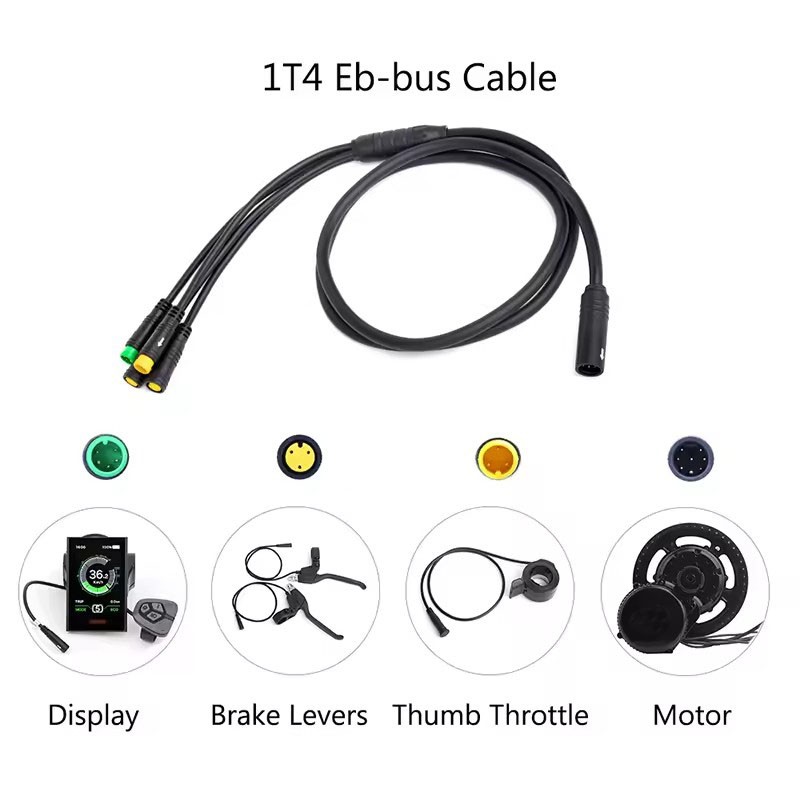 1T4 Waterproof Extension Cable 120cm for Bafang BBS01 BBS02 BBSHD Mid Motor