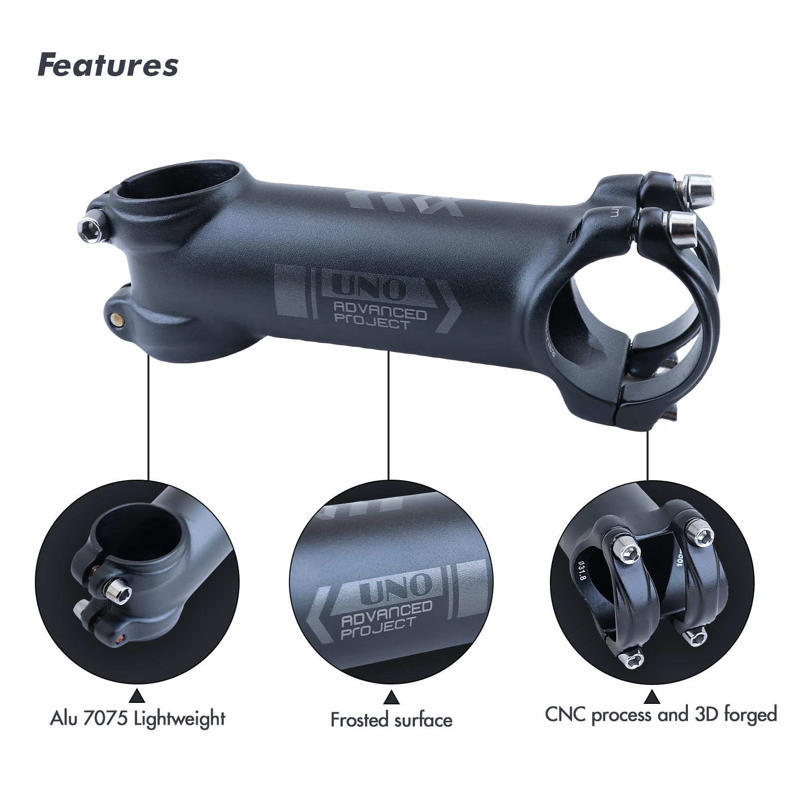 DJC UNO Bike Stem Ultralight -7 Degree for 31.8mm – 100mm