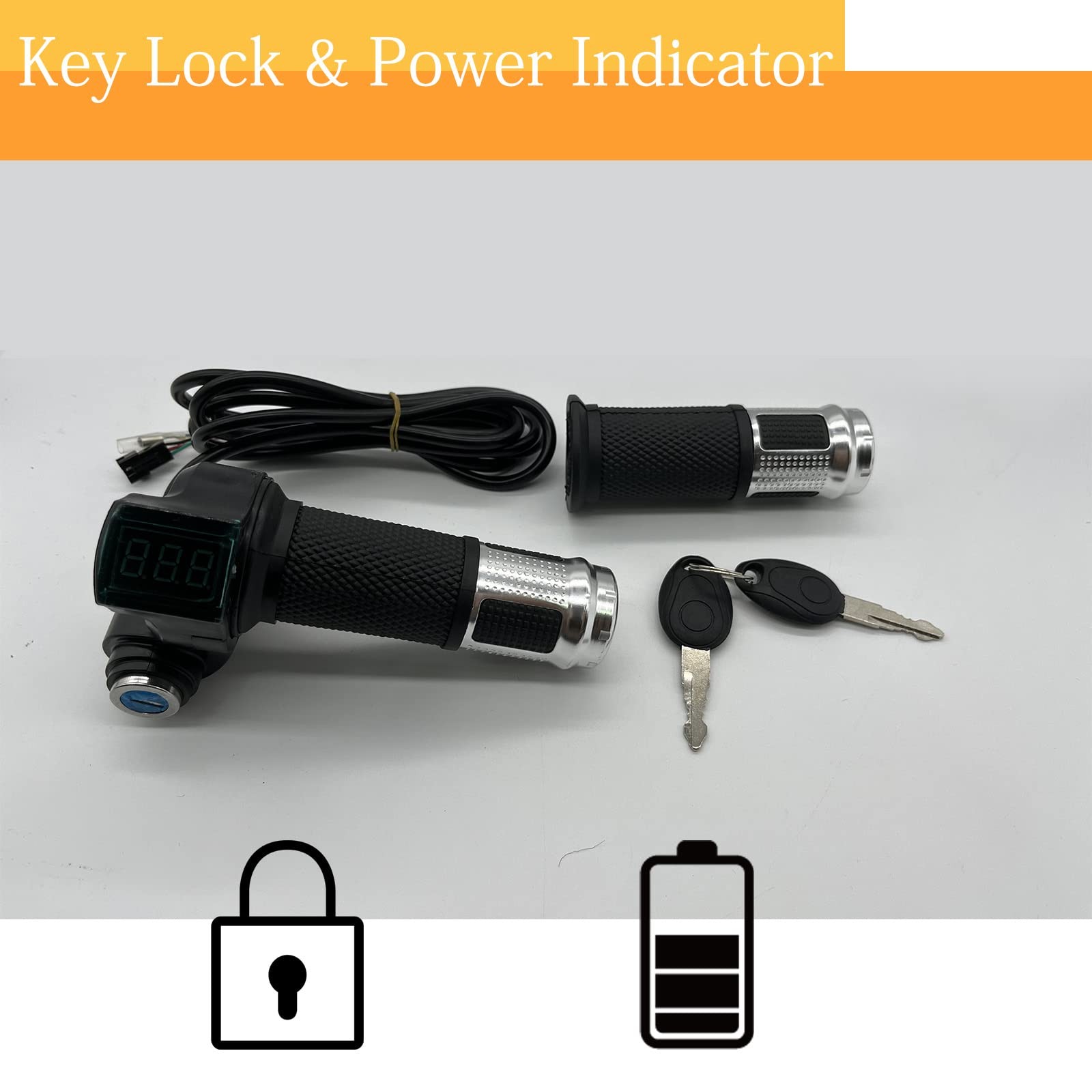 1 Pair EBike Throttle Grip, Universal Electric Bicycle Scooter Twist Handlebar