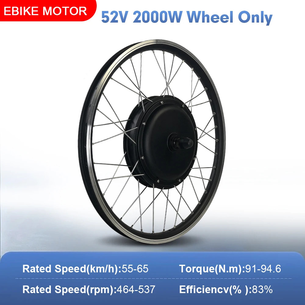 52V 2000W Bicycle Ebike Conversion Kit 20-29″ 700C Rear Rotate Hub Motor Wheel