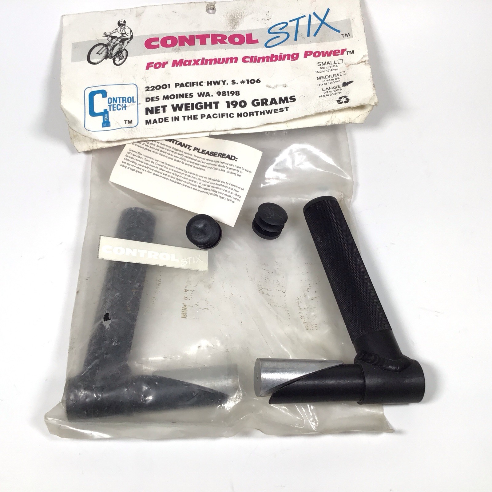 Control Tech Stix I Alloy Bar Ends Internal Clamp Climbing Bars NOS Vintage MTB