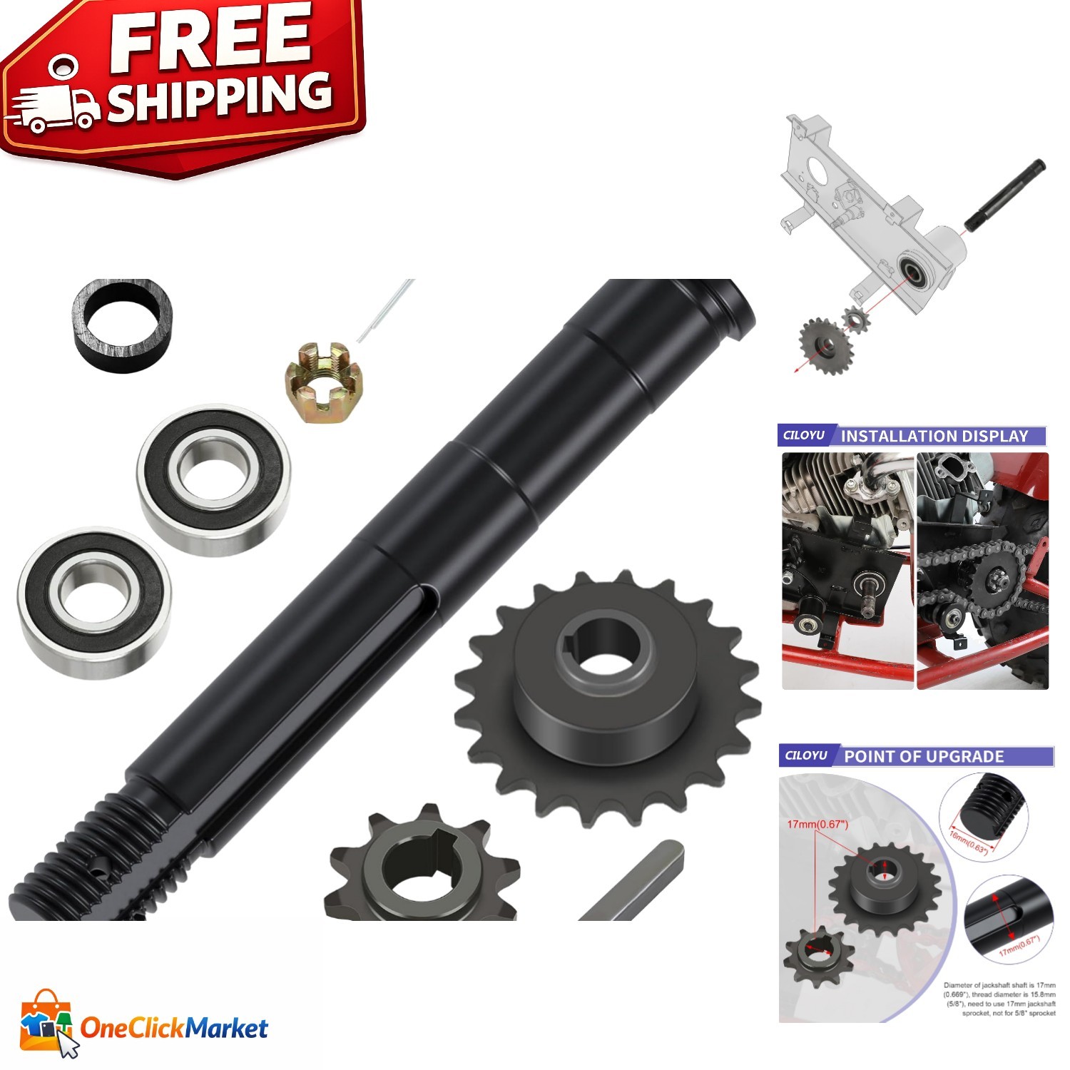 Lightweight Mini Bike Jackshaft Kit with 420 Chain – Smooth & Reliable Drive