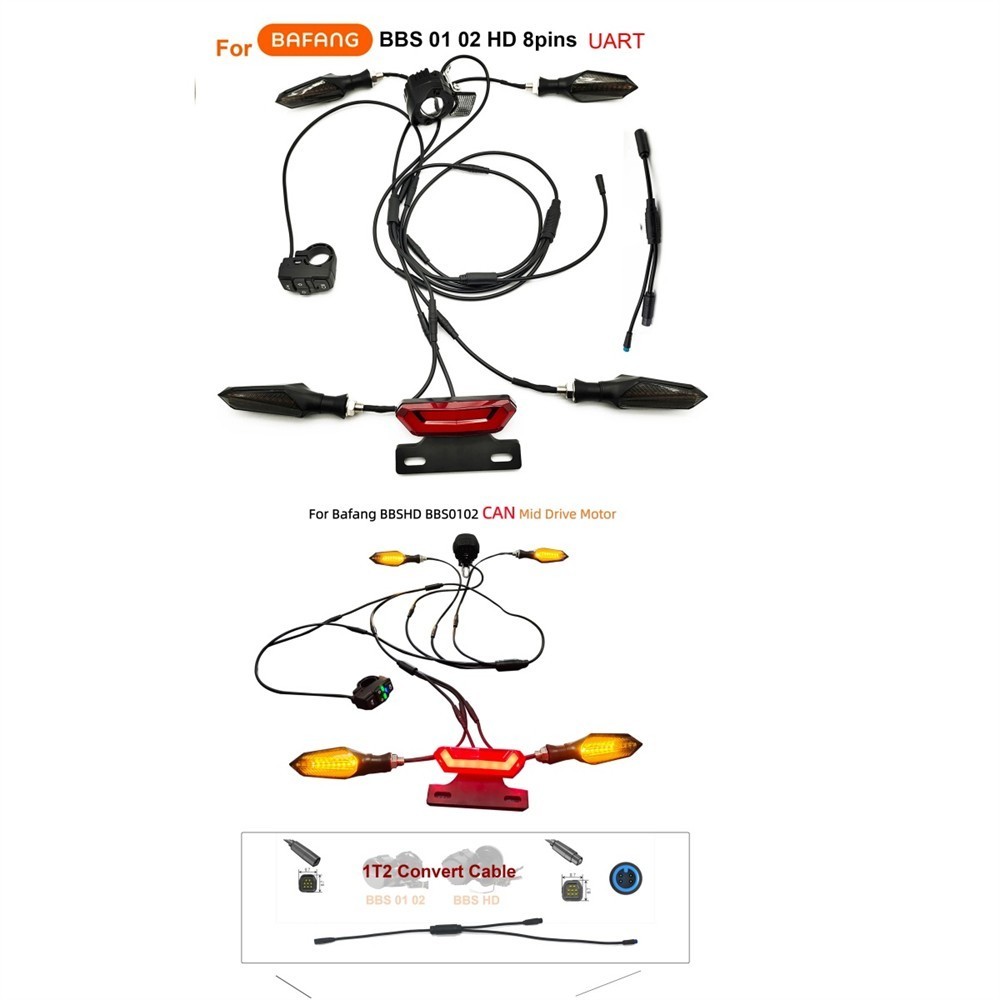 48V 52V Ebike Turn Lights Kit or Bafang BBSHD BBS0102 CAN / UART Mid Drive Motor