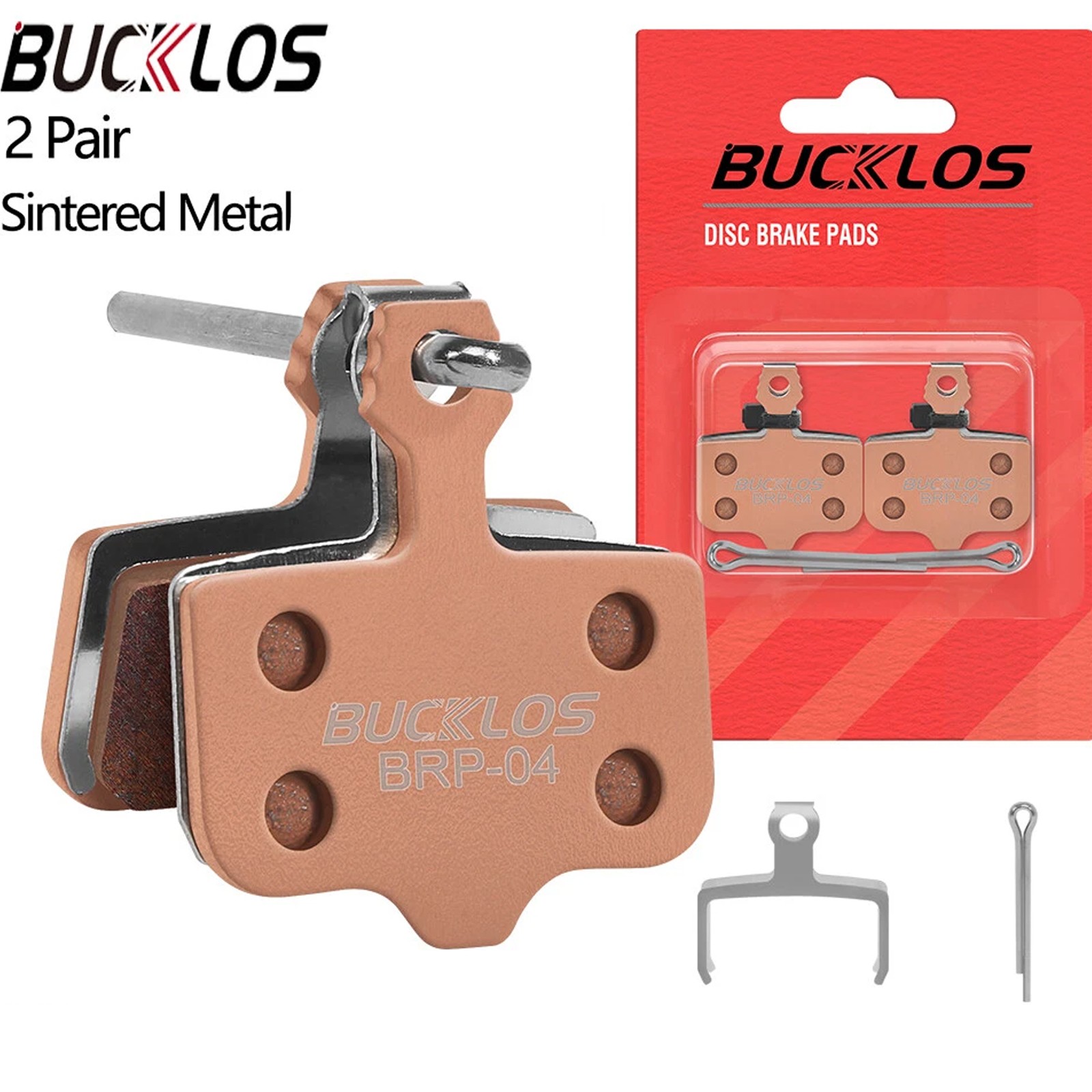 BUCKLOS 2 Pair Sintered Metal MTB Bike Disc Brake Pad for SRAM Level/AVID Elixir