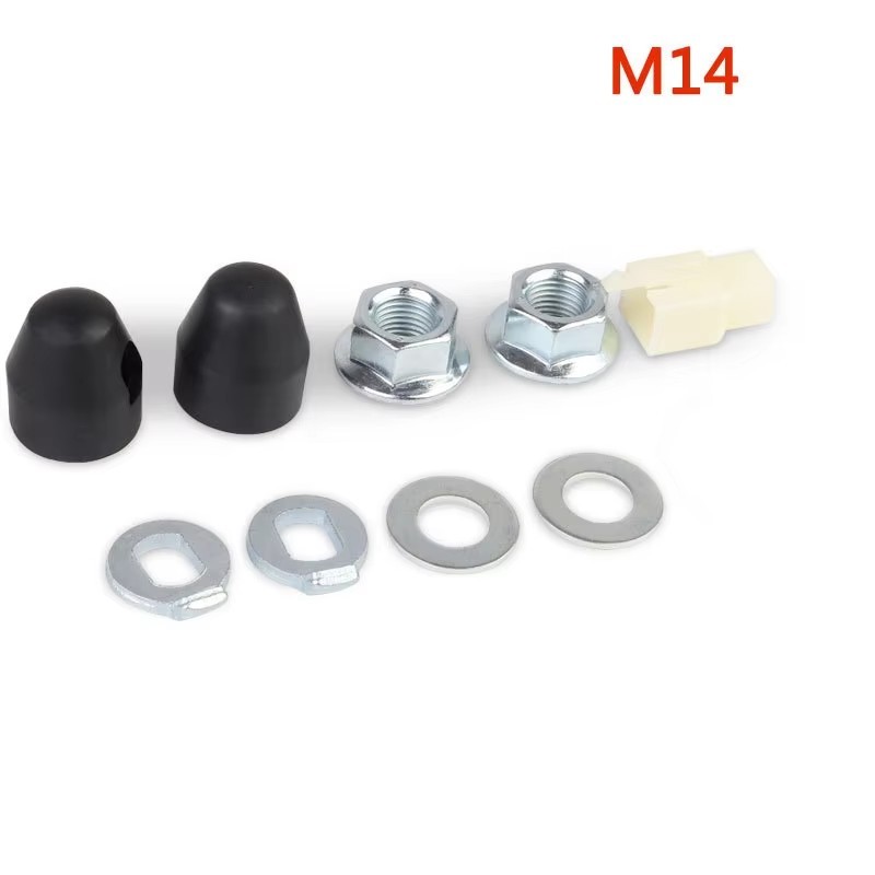 E-bike Hub Motor Axle M12 / M14 Kit Lock Nut Lock Washer Spacer Nut-Cover Set