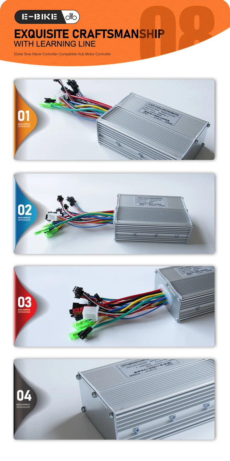 Ebike 3 Mode Sinewave 20A Controlle 36V 48V Color M5/UKC1 Display 350W500W Motor