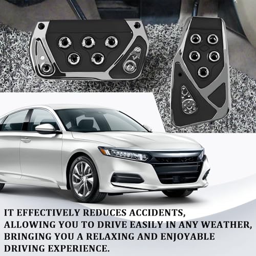2PCS Car Pedal Covers 2.55In x 5.11In Automatic Transmission Gas and Black
