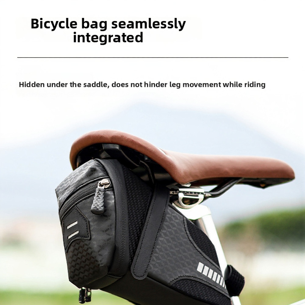 Reflective Black Bike Under Seat Bag 22x13x10cm Fits Pump Wallet Patch Kit