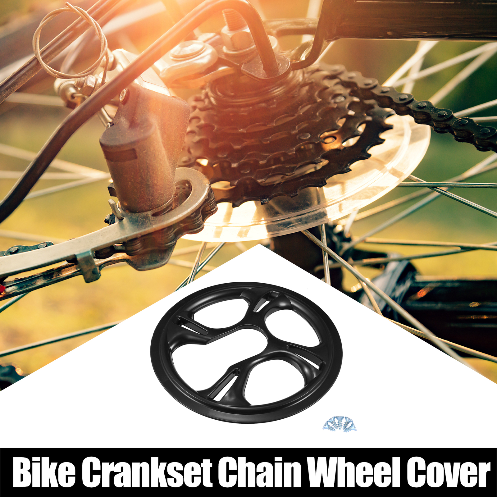 2pc 48 Teeth 12cm 4 Hole Bike Crankset Chain Wheel Cover Protection Black