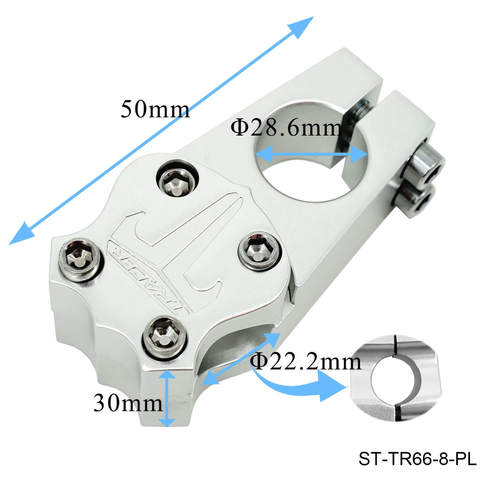Tracer Black 22.2mm Clamp Handlebar Stem 1-1/8″ Fork Steerer for Lowrider Bike