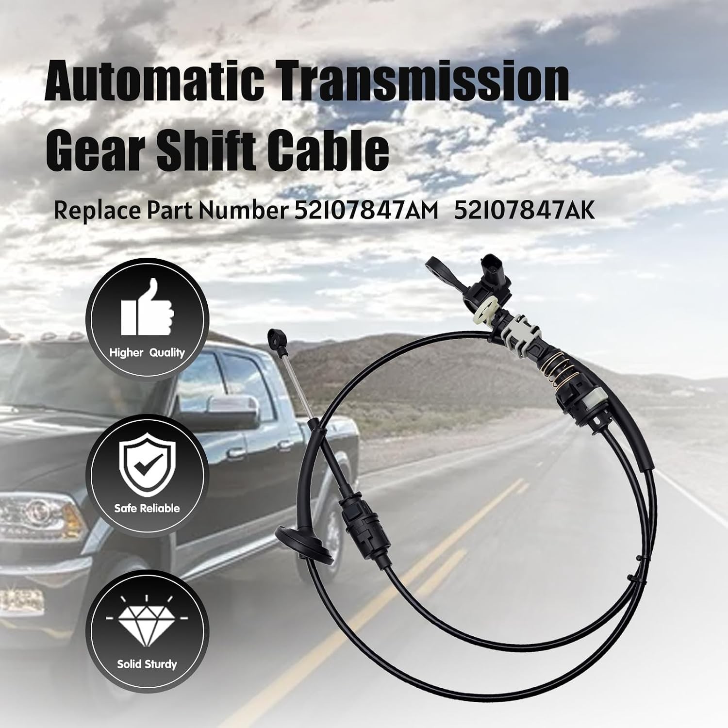 Automatic Transmission Gear Shift Cable Fit for Ram 1500 2500 3500 2002-2010 Wit
