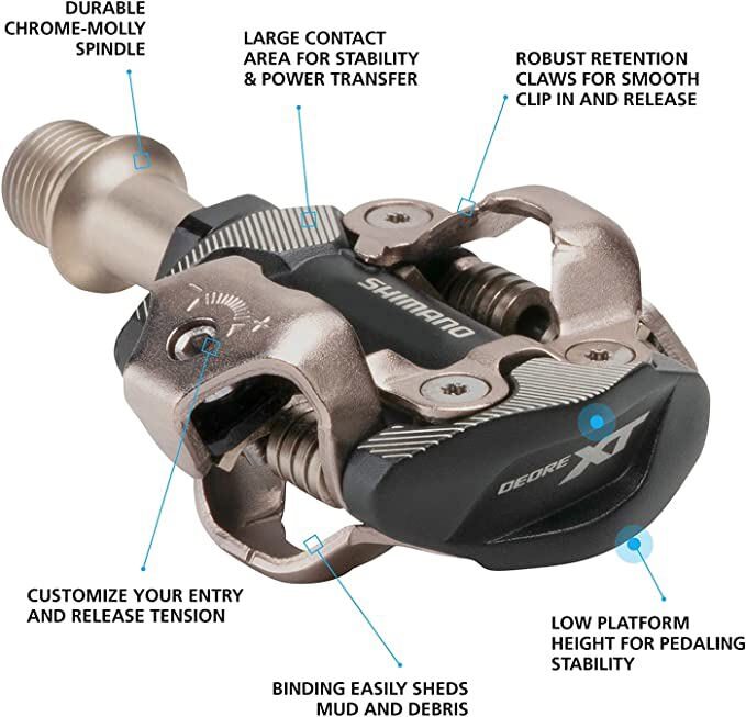 New Shimano Deore XT PD-M8100 SPD XC MTB Mountain Bike Clipless Pedals & Cleats