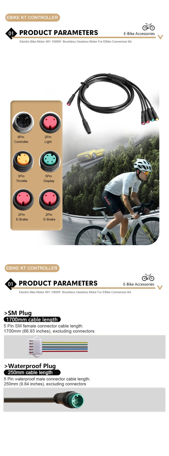 E-bike Controller 35A Sine Wave Controller For 1000W 1500W Brushless Motor