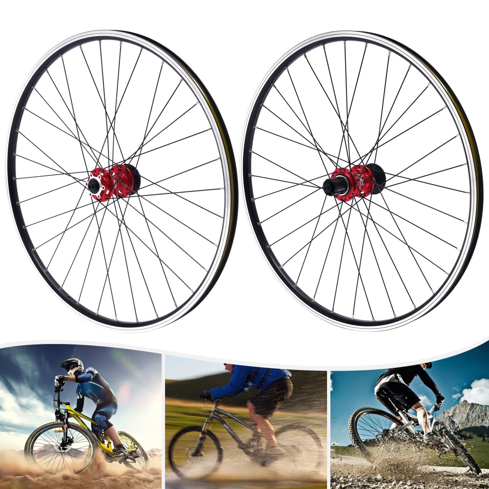Mountain Bike Wheelset 27.5Inch 12 Speed Aluminum Alloy Rim 27.5 inch, Black