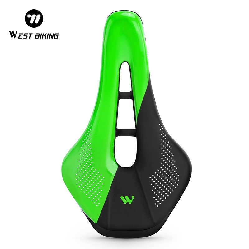 WEST BIKING Bicycle Saddle Racing Bike Seat Cycling Cushion Black Green