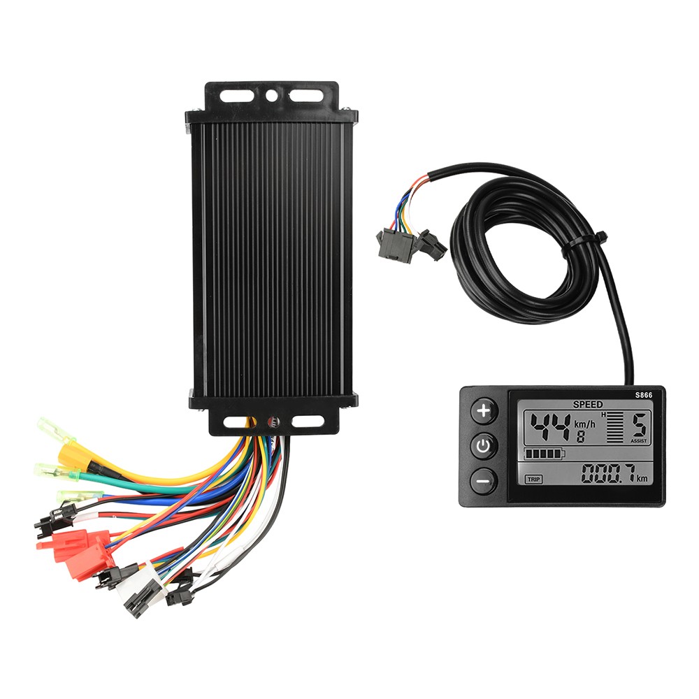 36V 48V 64V 750-1500W Brushless Motor Controller E-Bike S866 LCD Display Meter