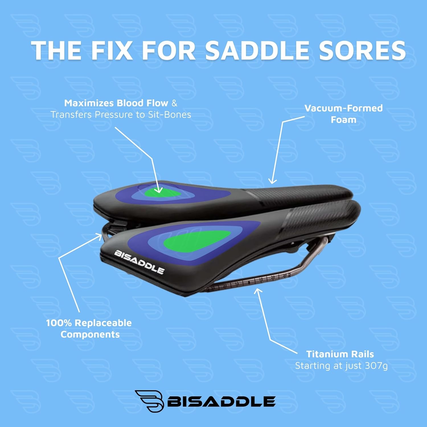 Hurricane Bike Saddle – Adjustable Split Saddle – Short Nose Road Bike Seat