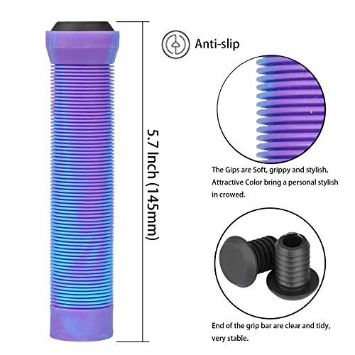 Scooter Grips – Mixed Color MTB & BMX Handlebar Grips | 145mm Soft Purple/Blue