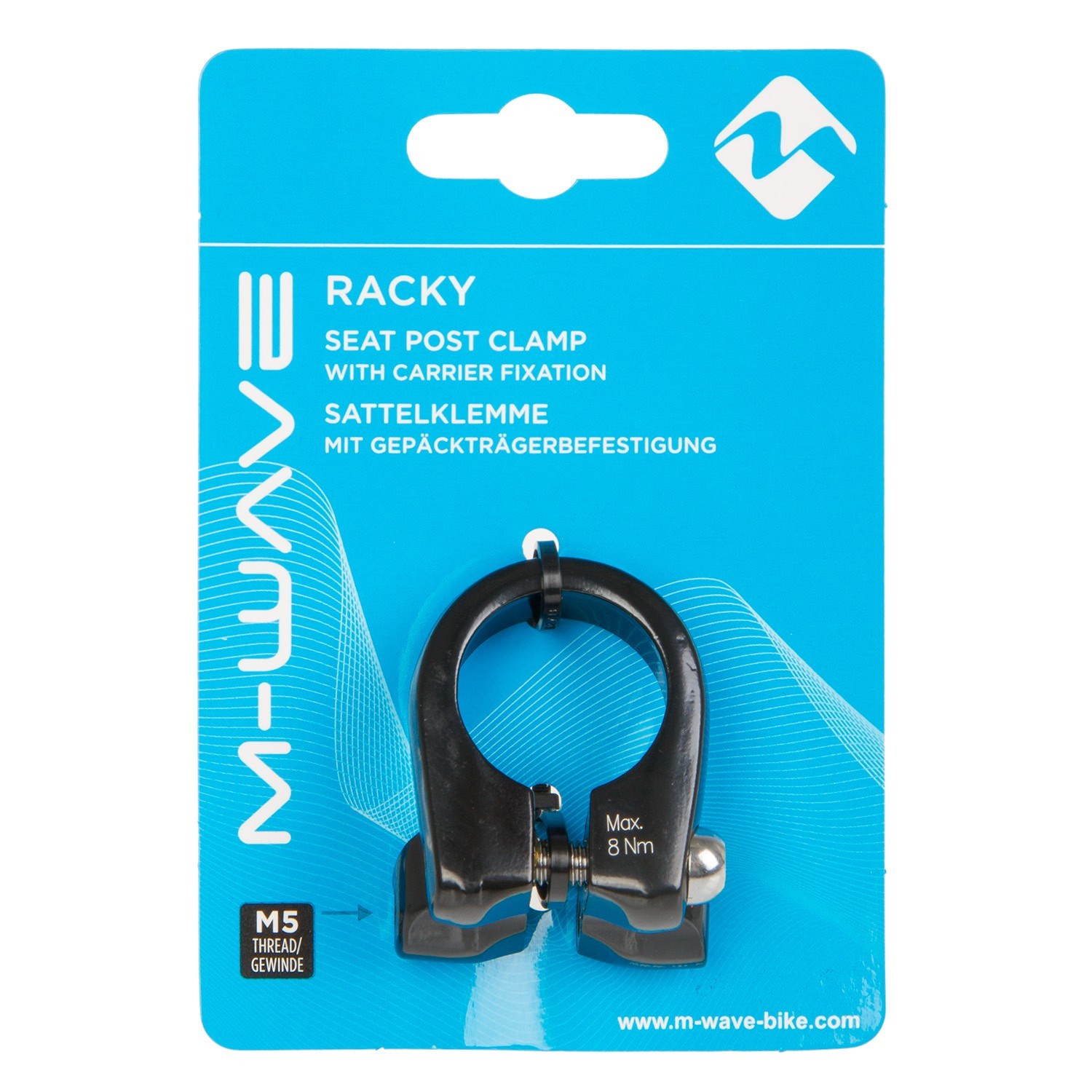 M-WAVE Racky Seatpost Clamp for 34.9mm w/ Eyelets for Rear Rack Attachment