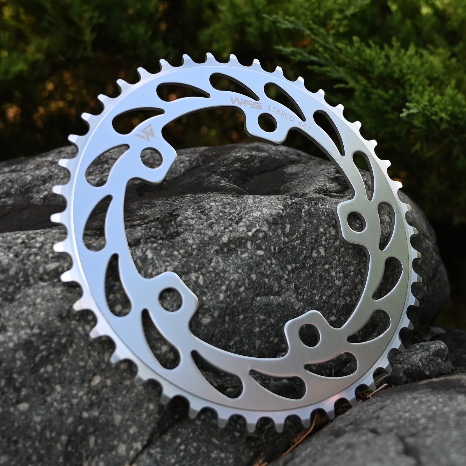WFS Helix Chainring 44T 1/8″ 110mm Old School BMX Single Speed Fixie , Silver