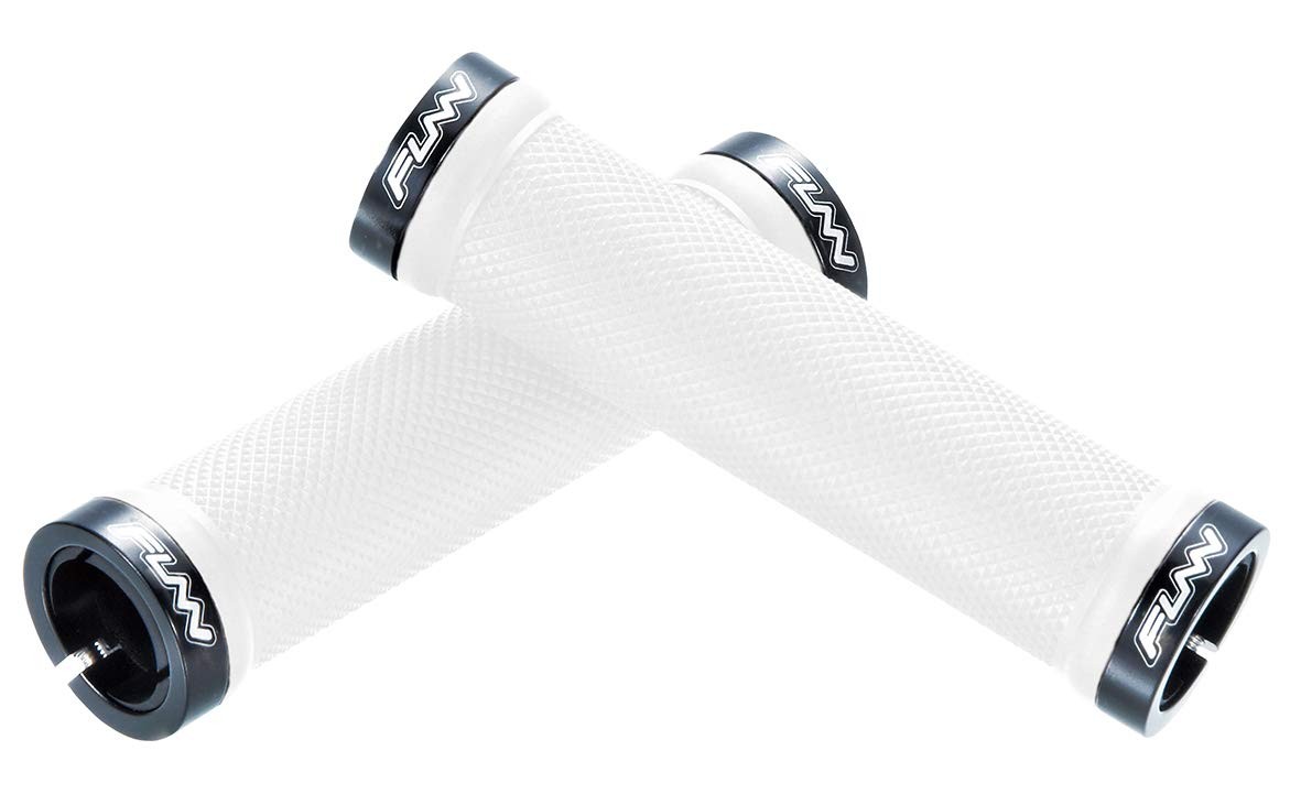Funn Combat Mountain Bike Handlebar Grips with Double Lock On 30mm, White