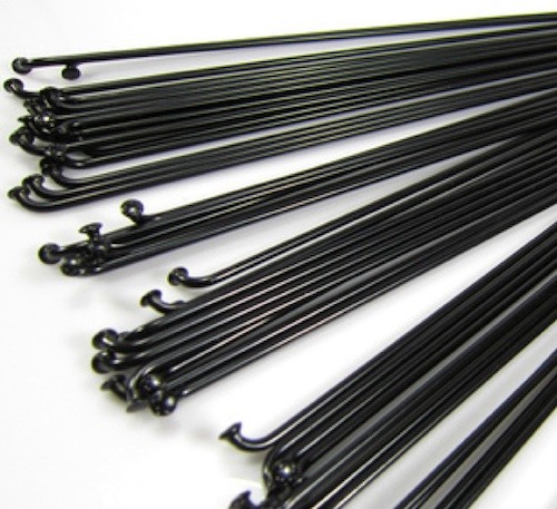 Bicycle Spokes & Nipples – 14G Stainless Steel – BLACK (CHOOSE YOUR LENGTH)