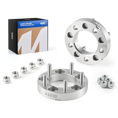 5×4.5 Wheel Spacers, 1 Inch Spacers with 1/2-20 Studs Compatible 5×4.5″ silver