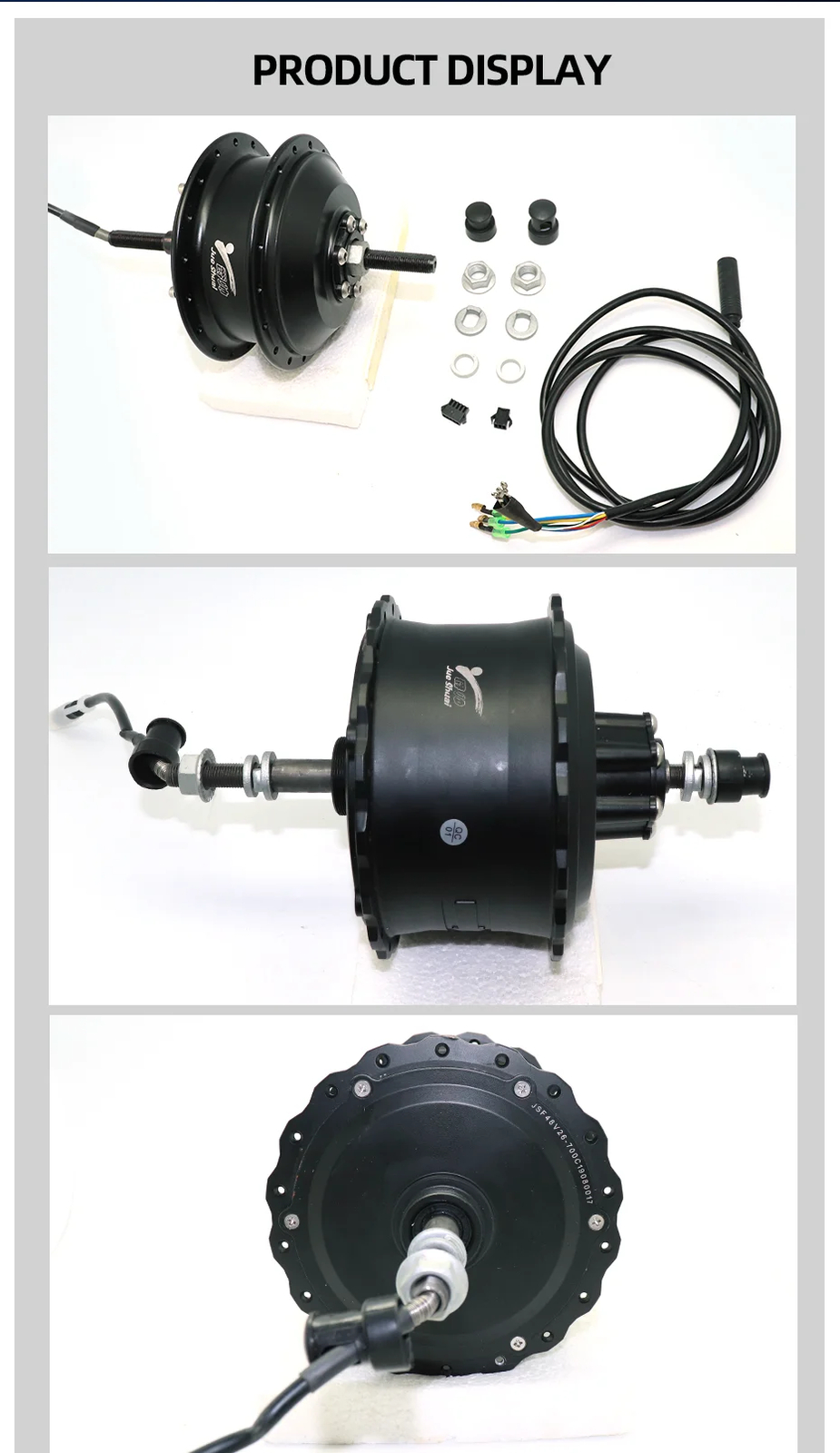 250W 500W 48V 26in 700C Electric Bicycle Brushless Gear Front Rear Hub Motor Kit