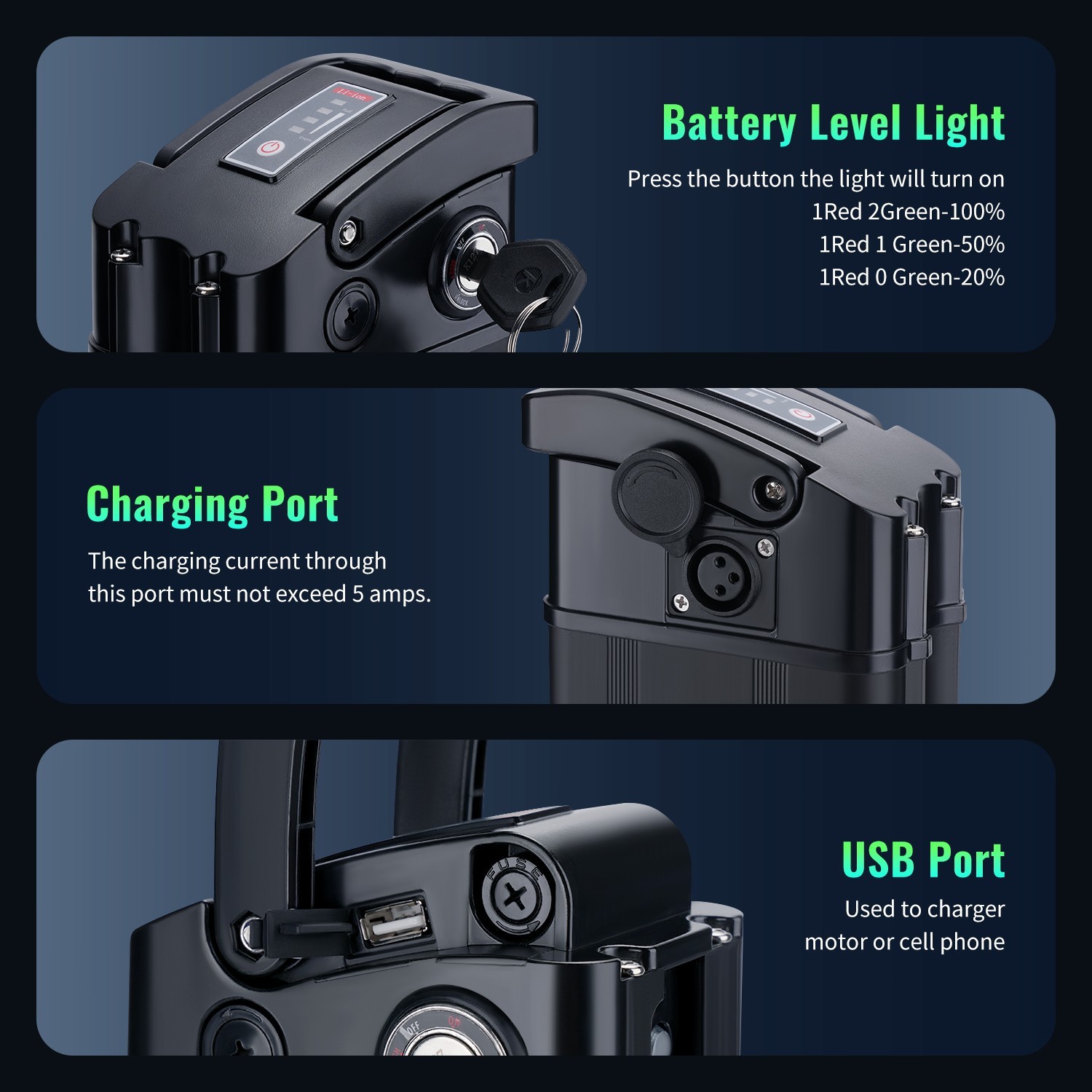 48V 13Ah Lithium Ebike Battery Electric Bicycle Silverfish Electric Bike Battery