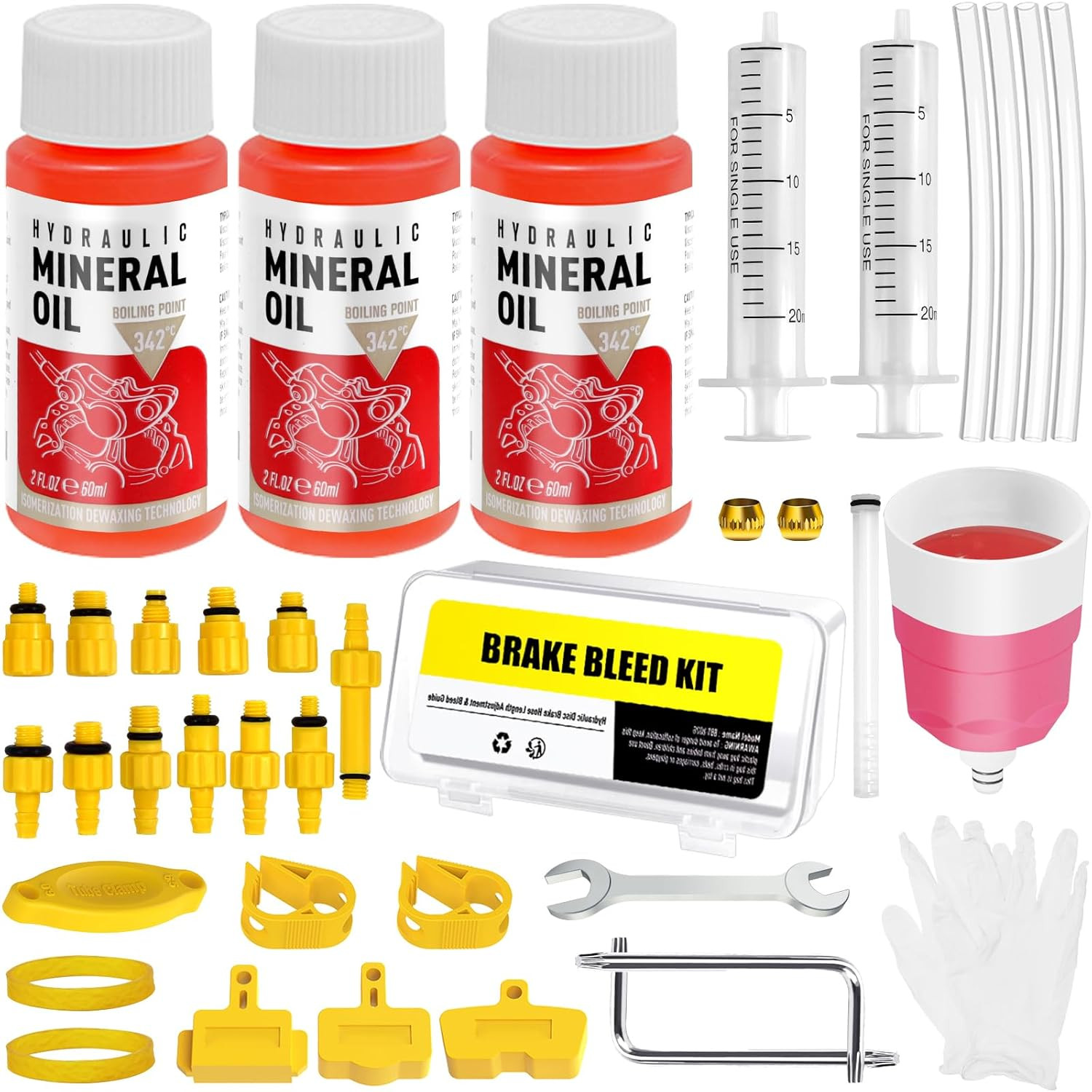 Brake Bleed Kit for Shimano, TEKTRO, TRP Hydraulic Disc Brakes. Bicycle Hydrauli