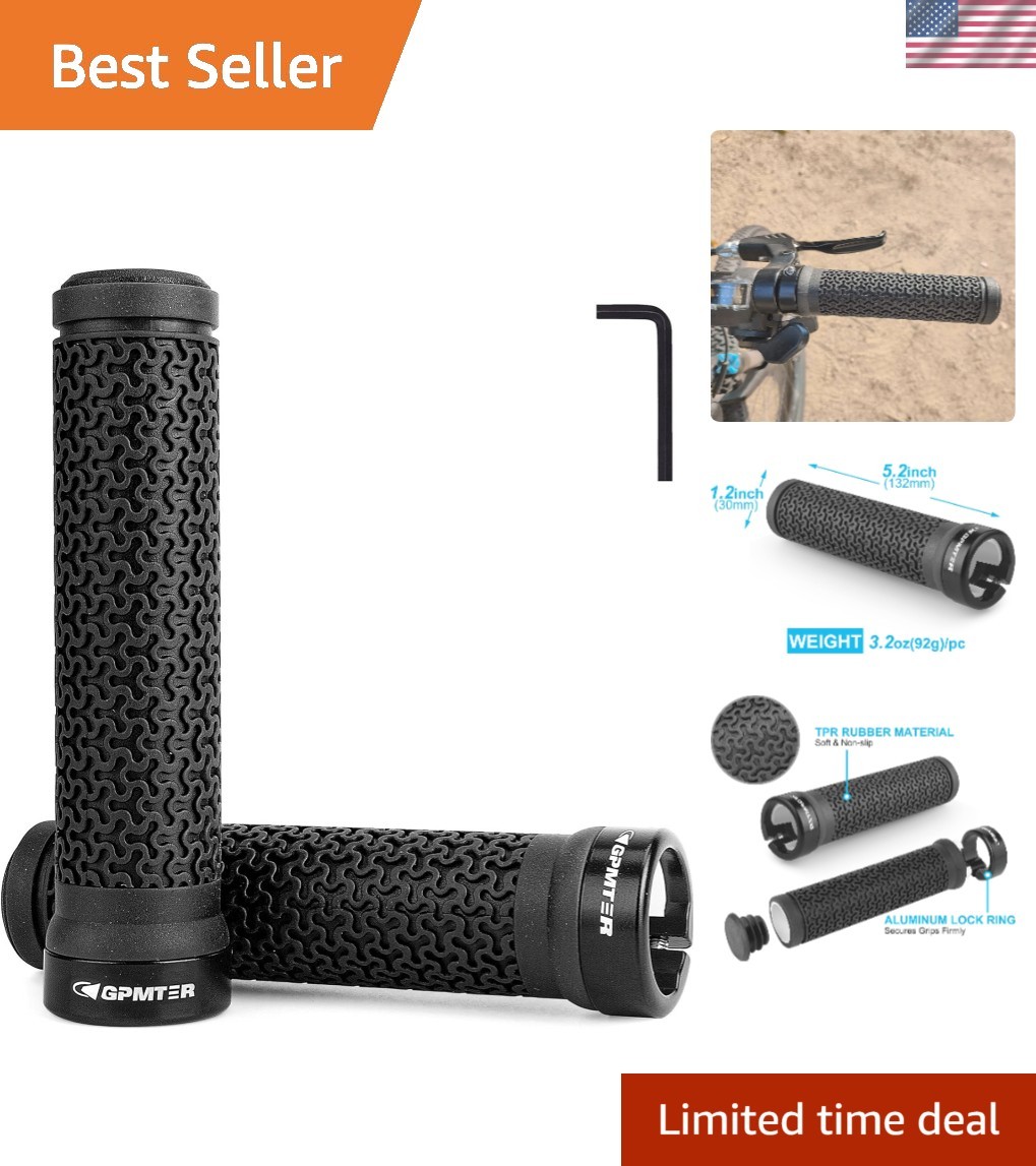 Universal 131mm Handlebar Grips with Lock-On System for BMX & Mountain Bikes