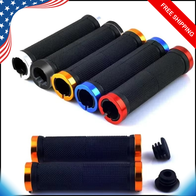Ergonomic Rubber Bicycle Handlebar MTB Mountain Bike Grips Cycling Lock-On Ends