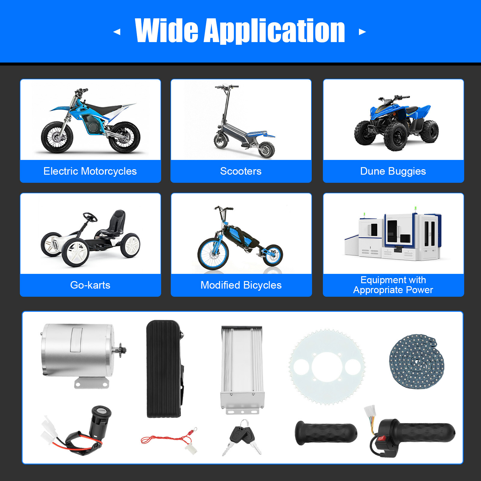 MX650 Brushless Motor Kit For Electric Bicycle E Bike Dirt Bike Razor 72V 3000W