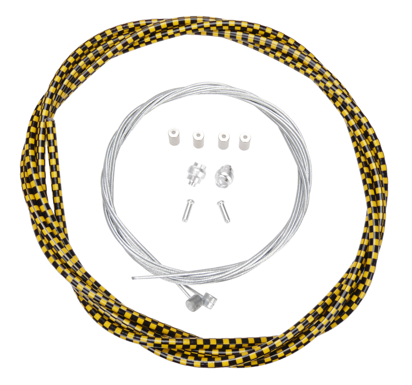 Basic Bicycle Brake Cable Kit for BMX/MTB – BLACK YELLOW CHECKERBOARD