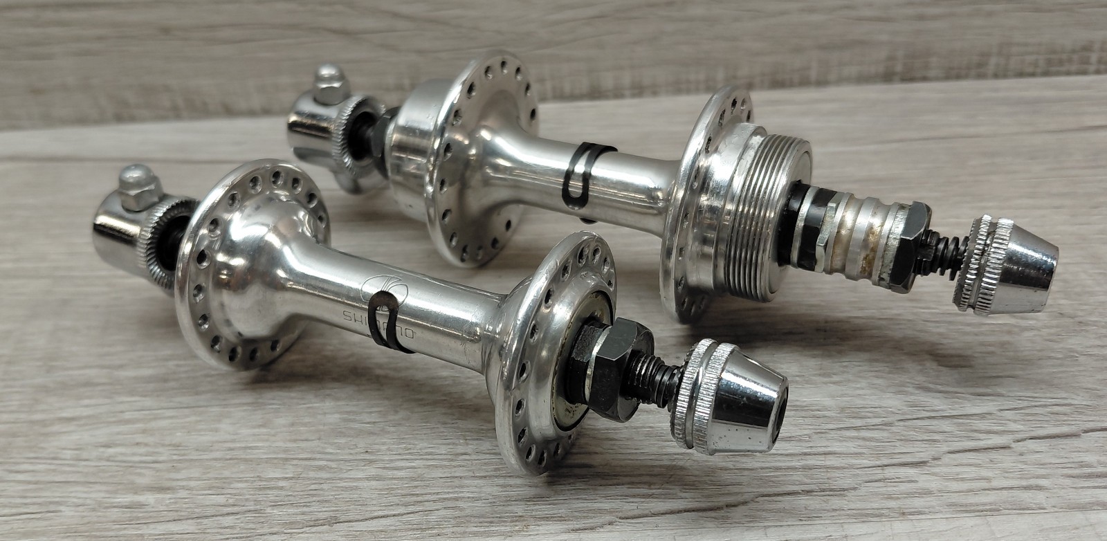 Vintage 70’s Shimano 600 Hub Set 36H 100/125 mm with Skewers