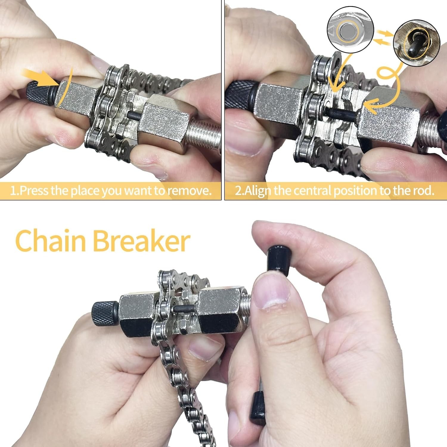 Bike Mechanic Repair Kit for 6/7/8 Speed Chains, Includes Link Plier & Breaker