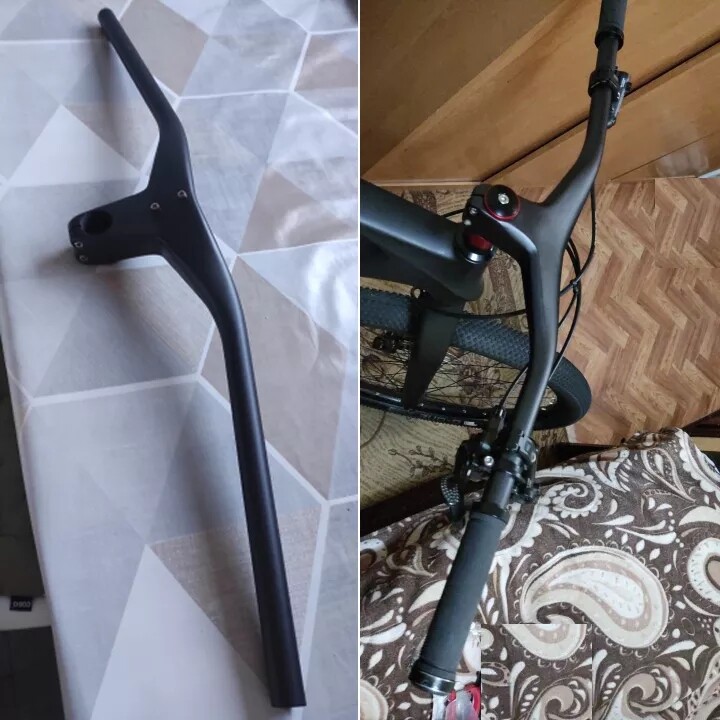 Carbon MTB Handlebar Integrated Stem Mountain Bike Riser Handle Bar 1-1/8″(28.6)
