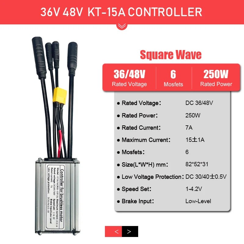 36V 250W 350W 48V 500W 750W 1000W 1500W Waterproof Brushless E-bike Controller