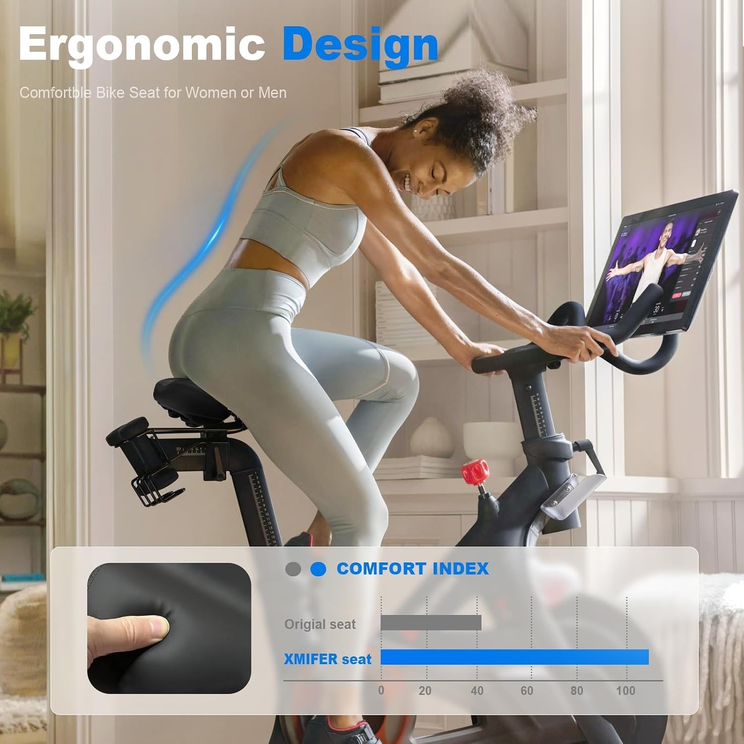 High-Density Memory Foam Bike Seat – Waterproof Faux Leather for Prostate Relief