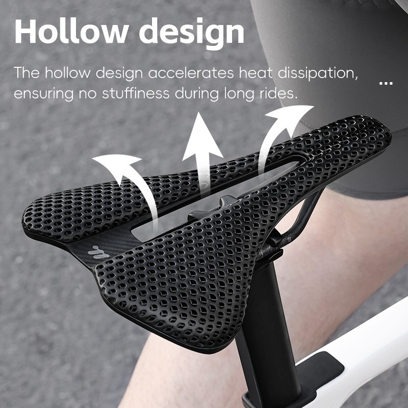 WEST BIKING 3D Printed Nylon Bicycle Saddle Hollow Racing Bike Seat Cushion