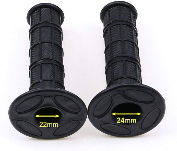 22mm 7/8″ Universal Motorcycle Anti-Slip Rubber Handlebar Grips f Color: Black