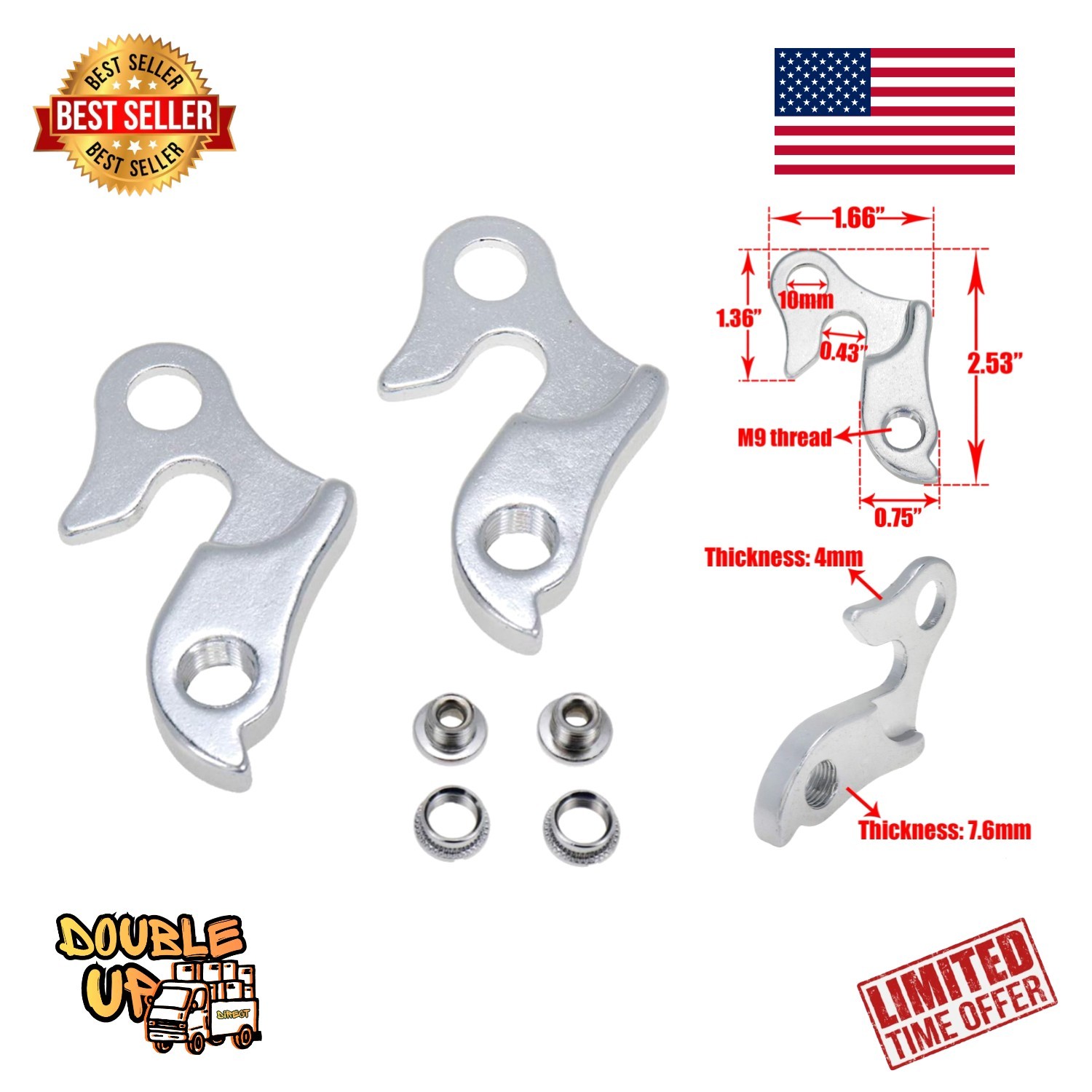 Durable 2 Pcs Bike Derailleur Hanger Set – Universal Fit, Easy Installation