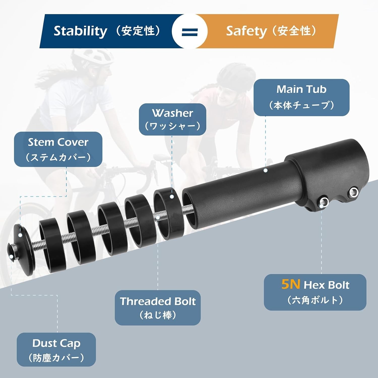 Bike Stem Riser Handlebar Extender Adapter MTB BMX Aluminum Alloy 138mm Black