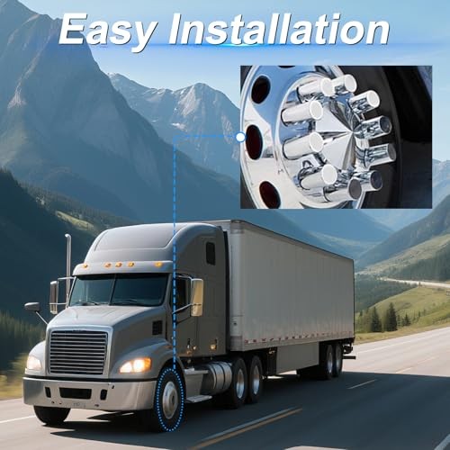 Front Axle Cover Kits Chrome ABS Plastic with 33mm Thread-on Flange Nut Covers