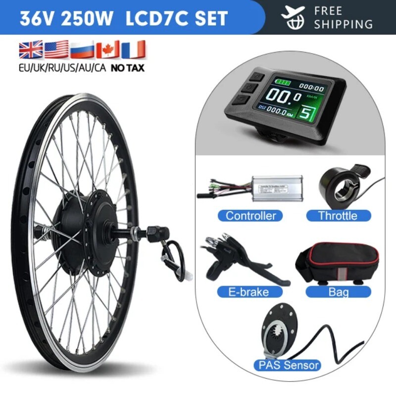 36V 48V 250W Mountain Ebike Conversion Kit Brushless Gear Rear Hub Motor Wheel