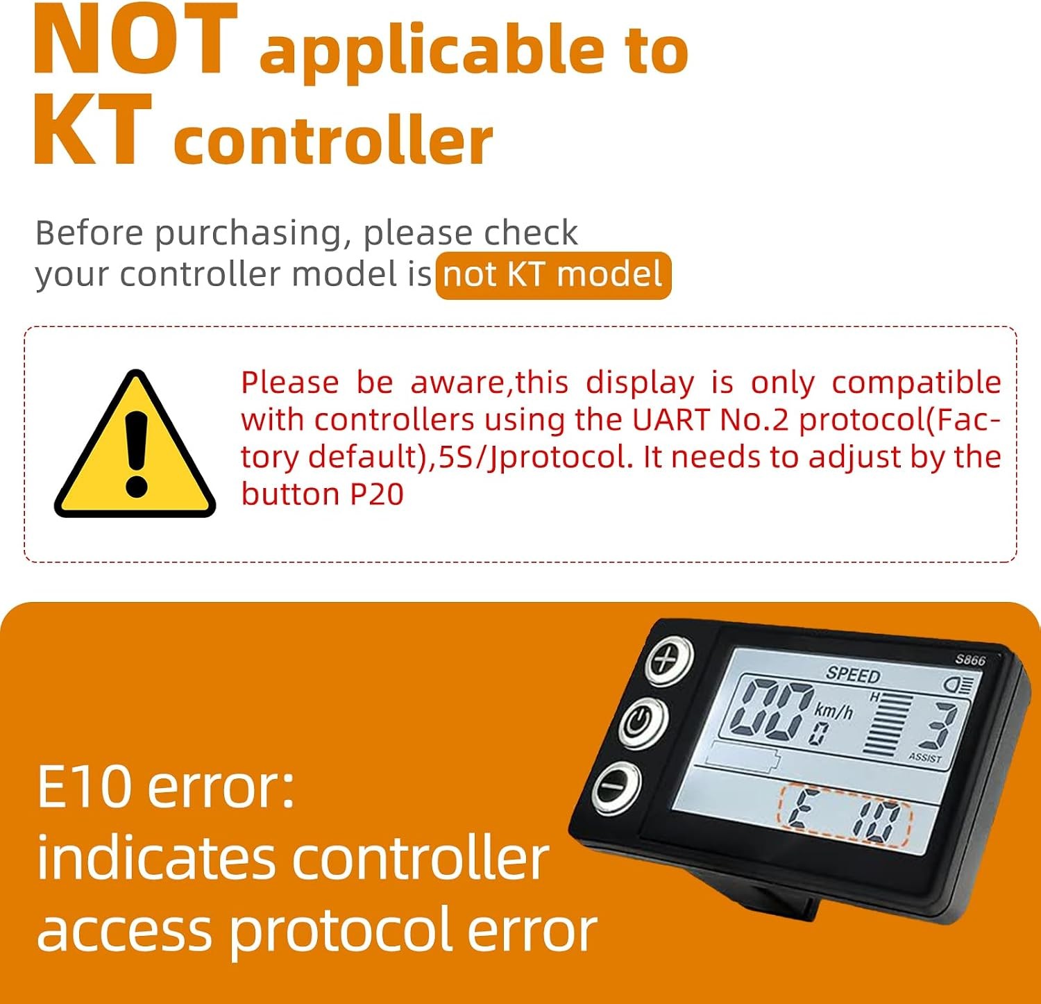 S866 Electric Bicycle LCD Display Meter, 24V 36V 48V Ebike LCD Display Control P